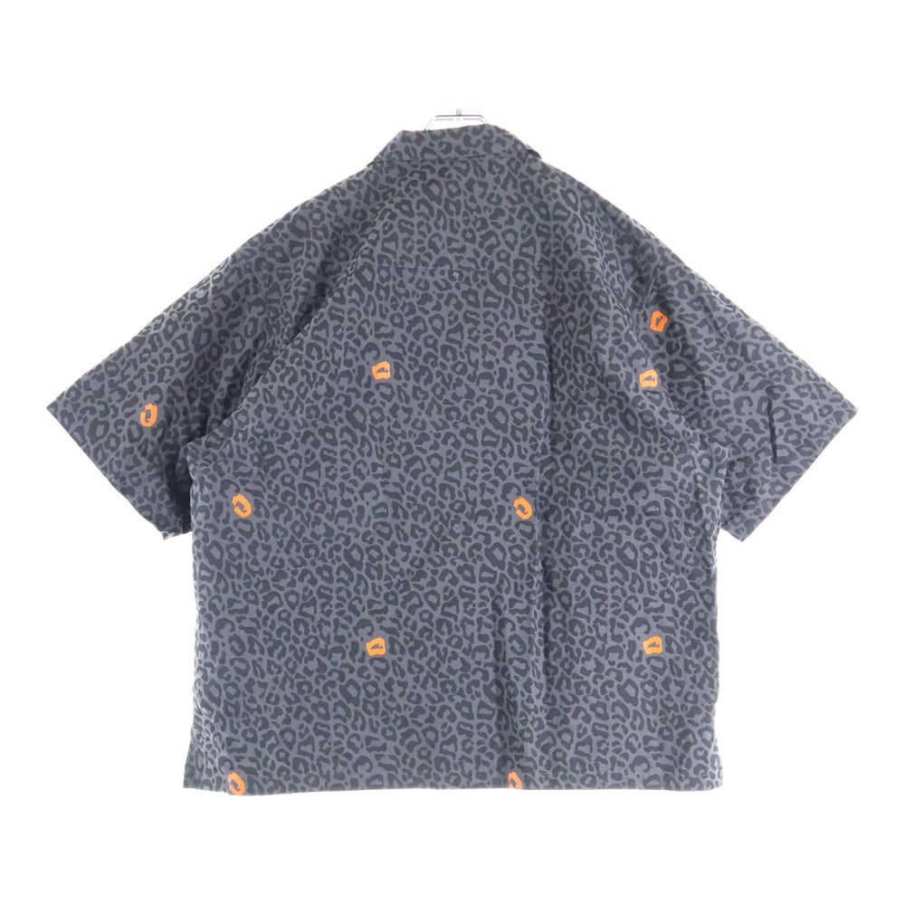 UNDERCOVER(アンダーカバー) 25SS レオパード総柄 ポプリン半袖シャツ ブラック UP1E4409-1