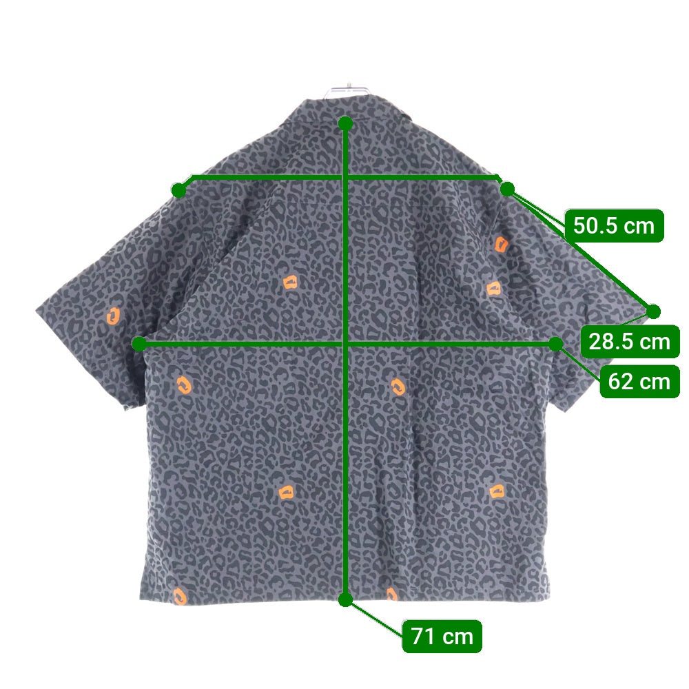 UNDERCOVER(アンダーカバー) 25SS レオパード総柄 ポプリン半袖シャツ ブラック UP1E4409-1