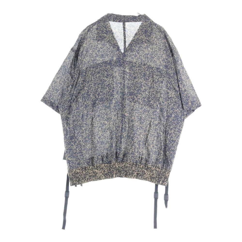 UNDERCOVER(アンダーカバー) 25SS 総柄 レーヨン半袖開襟シャツ オープンカラーシャツ ブラック UC1E4405