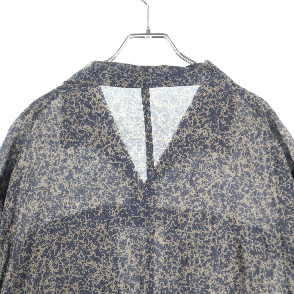 UNDERCOVER(アンダーカバー) 25SS 総柄 レーヨン半袖開襟シャツ オープンカラーシャツ ブラック UC1E4405