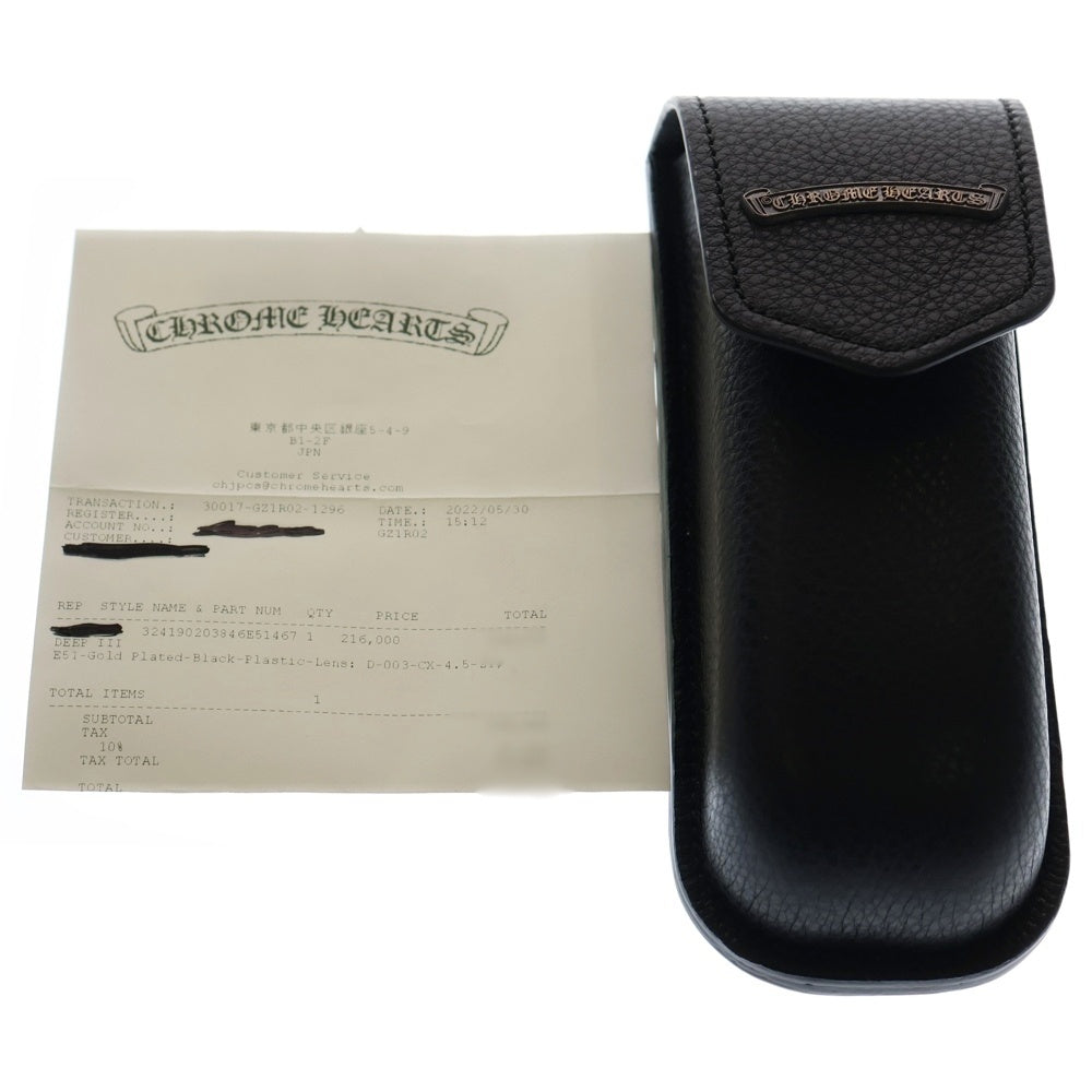 CHROME HEARTS(クロムハーツ) DEEPIII フローラルクロス リムレス サングラス アイウェア ブラック