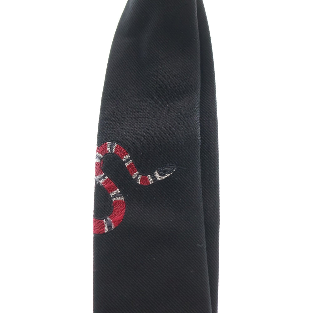 GUCCI(グッチ) キングスネーク シルクネクタイ ブラック 452171