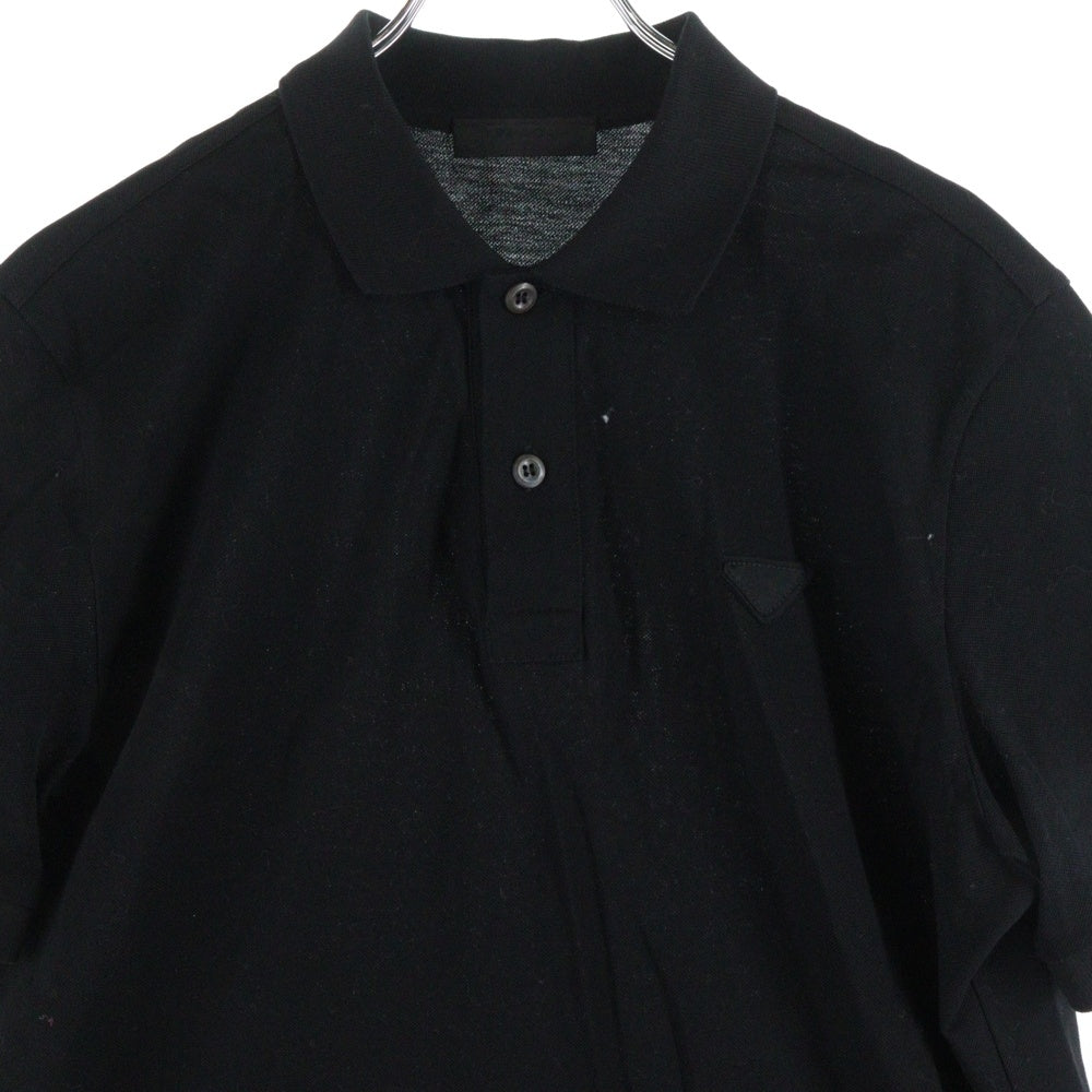 PRADA(プラダ) トライアングルロゴ ポロシャツ 半袖開襟シャツ ブラック UNJ444 SWE0 XGS