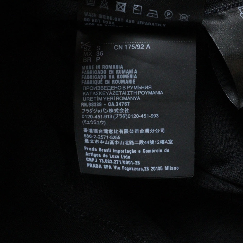 PRADA(プラダ) トライアングルロゴ ポロシャツ 半袖開襟シャツ ブラック UNJ444 SWE0 XGS