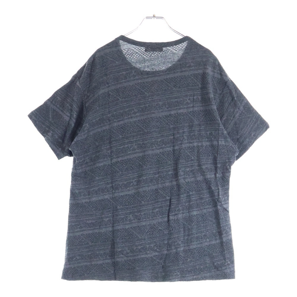 Yohji Yamamoto POUR HOMME(ヨウジヤマモト プールオム) 21AW ロゴ刺繍 半袖Tシャツ カットソー グレー HX-T82-557
