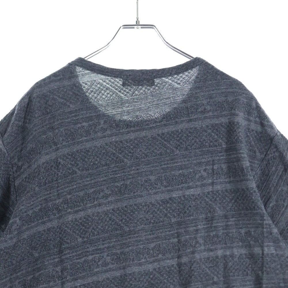 Yohji Yamamoto POUR HOMME(ヨウジヤマモト プールオム) 21AW ロゴ刺繍 半袖Tシャツ カットソー グレー HX-T82-557