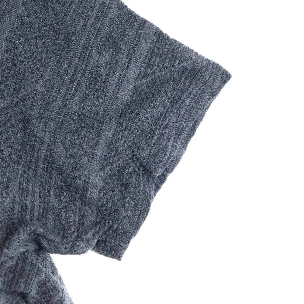 Yohji Yamamoto POUR HOMME(ヨウジヤマモト プールオム) 21AW ロゴ刺繍 半袖Tシャツ カットソー グレー HX-T82-557