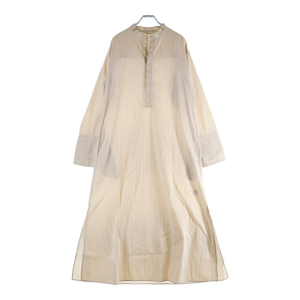 AURALEE(オーラリー) FINX NYLON STRETCH STAND COLLAR ONE-PIECE ナイロンストレッチスタンドカラーワンピース ロングワンピース ベージュ レディース A21SD04FN