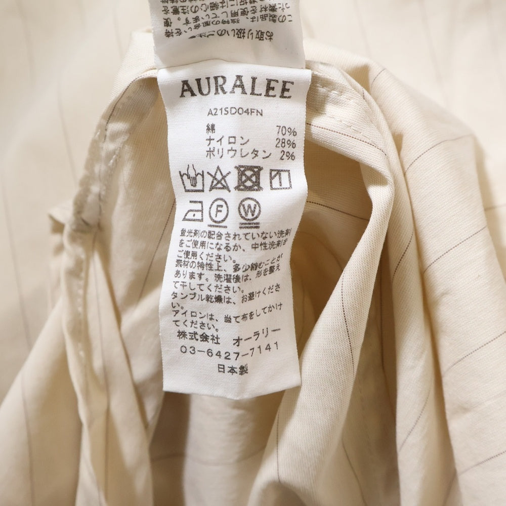 AURALEE(オーラリー) FINX NYLON STRETCH STAND COLLAR ONE-PIECE ナイロンストレッチスタンドカラーワンピース ロングワンピース ベージュ レディース A21SD04FN