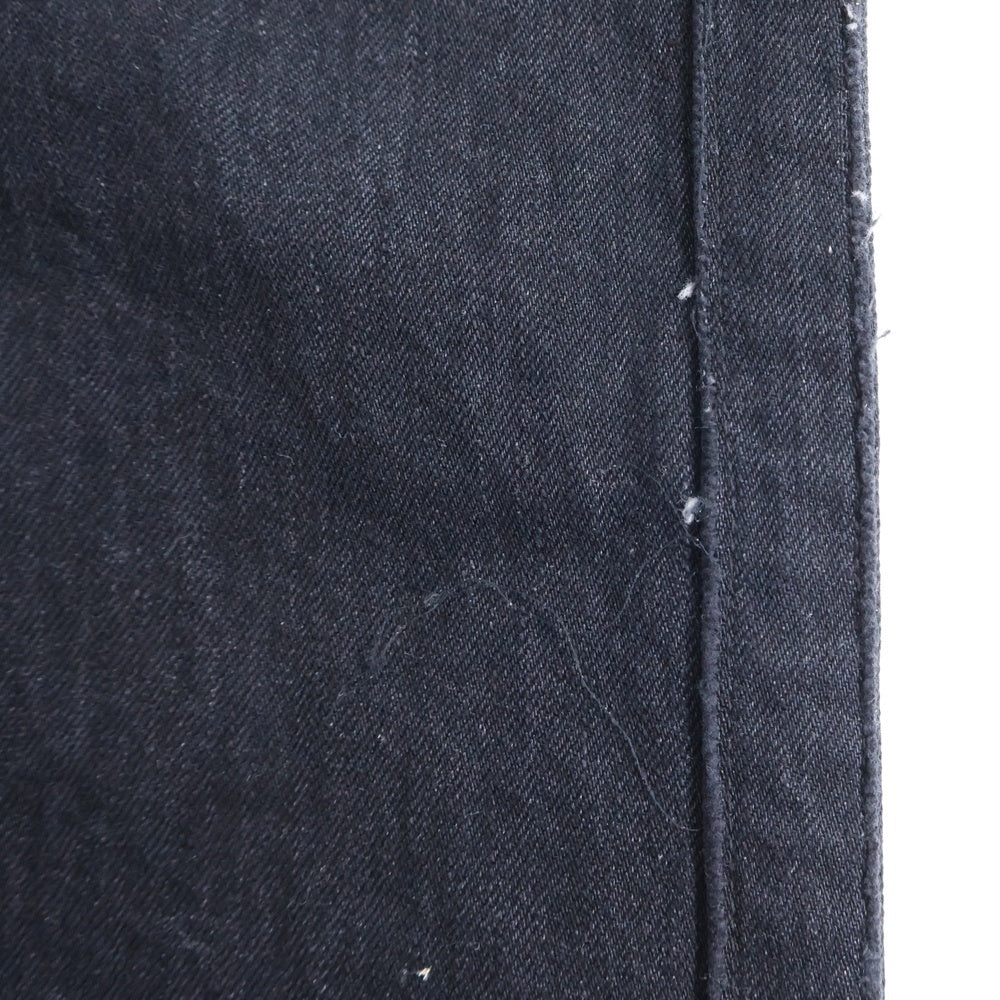 Yohji Yamamoto POUR HOMME(ヨウジヤマモト プールオム) ダメージ加工 ブラックデニムパンツ ストレートパンツ ブラック HD-P61-032