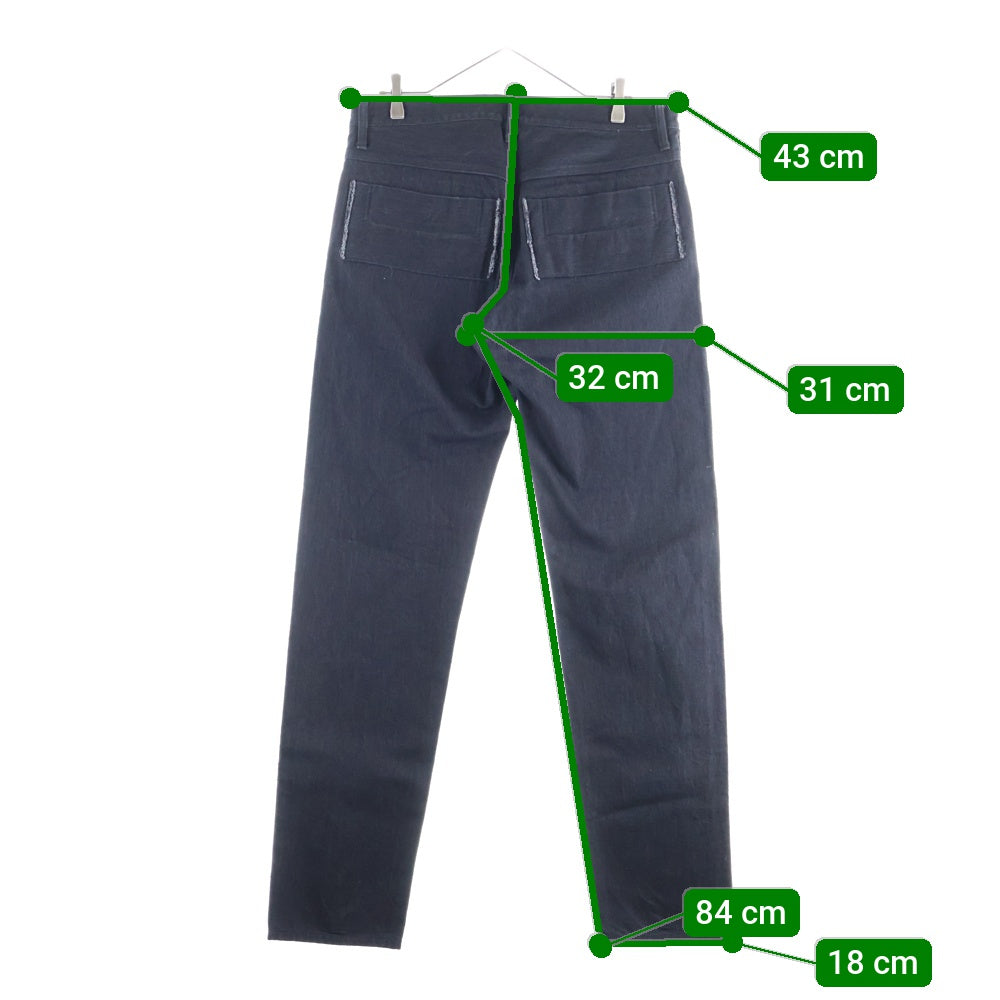 Yohji Yamamoto POUR HOMME(ヨウジヤマモト プールオム) ダメージ加工 ブラックデニムパンツ ストレートパンツ ブラック HD-P61-032