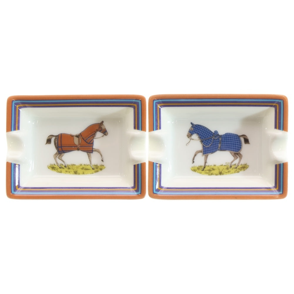 HERMES(エルメス) ホースデザイン ミニ アッシュトレイ 灰皿 ホワイト ■