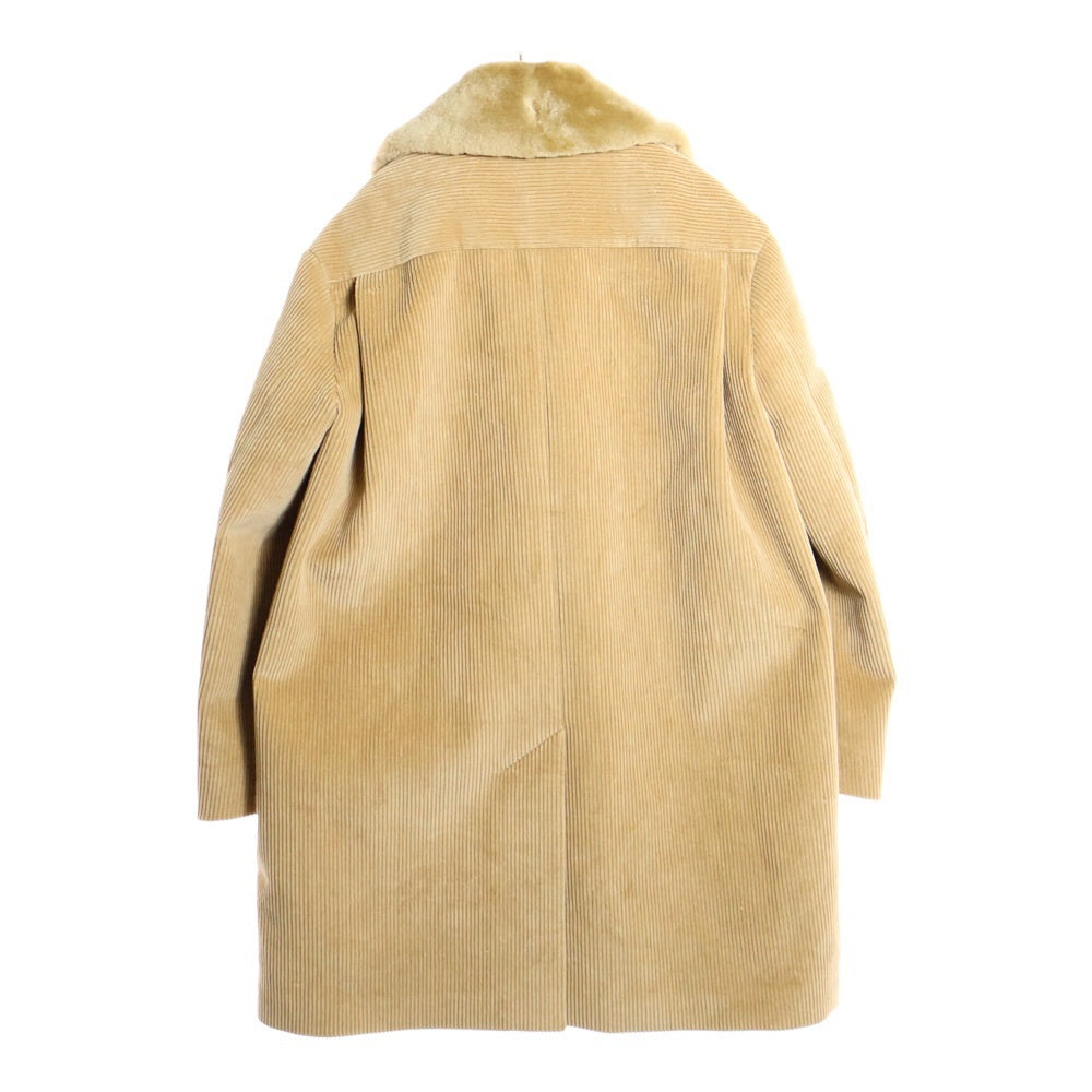 miumiu(ミュウミュウ) ロゴ刺繍 シアリングトリム コーデュロイコート