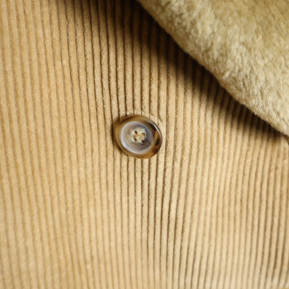 miumiu(ミュウミュウ) ロゴ刺繍 シアリングトリム コーデュロイコート