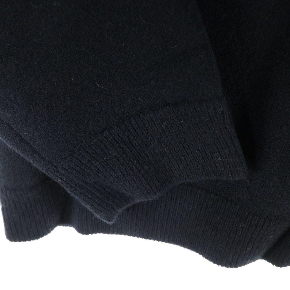 CHROME HEARTS(クロムハーツ) 袖ロゴ刺繍 クルーネック フルカシミア ニットセーター ブラック