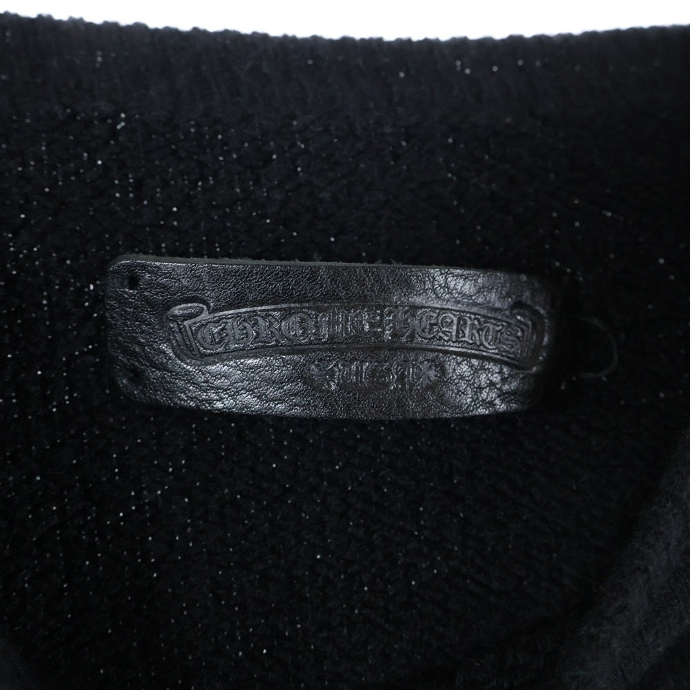 CHROME HEARTS(クロムハーツ) 袖ロゴ刺繍 クルーネック フルカシミア ニットセーター ブラック