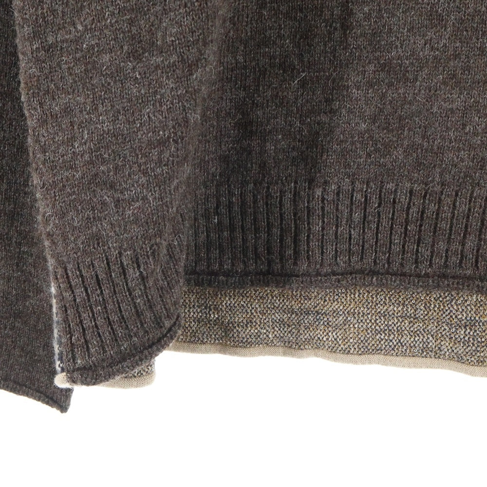 UNDERCOVER(アンダーカバー) タータンチェックウールニット クルーネックニット ブラウン UC2E4906