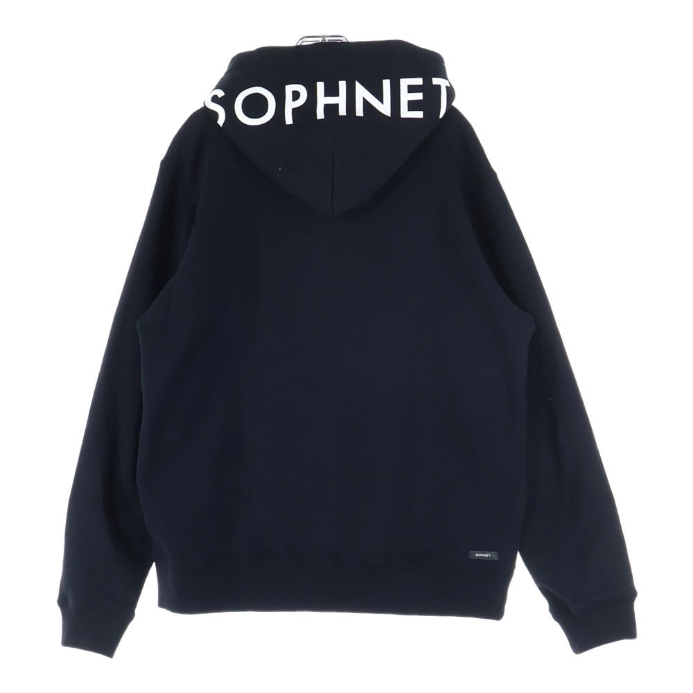 SOPHNET.(ソフネット) フードプリント プルオーバーパーカー ブラック S0PH-242055