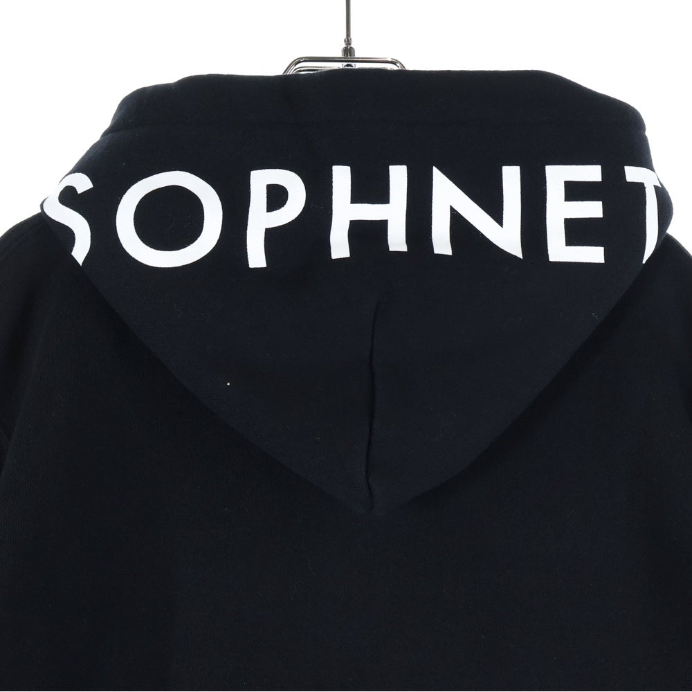 SOPHNET.(ソフネット) フードプリント プルオーバーパーカー ブラック S0PH-242055