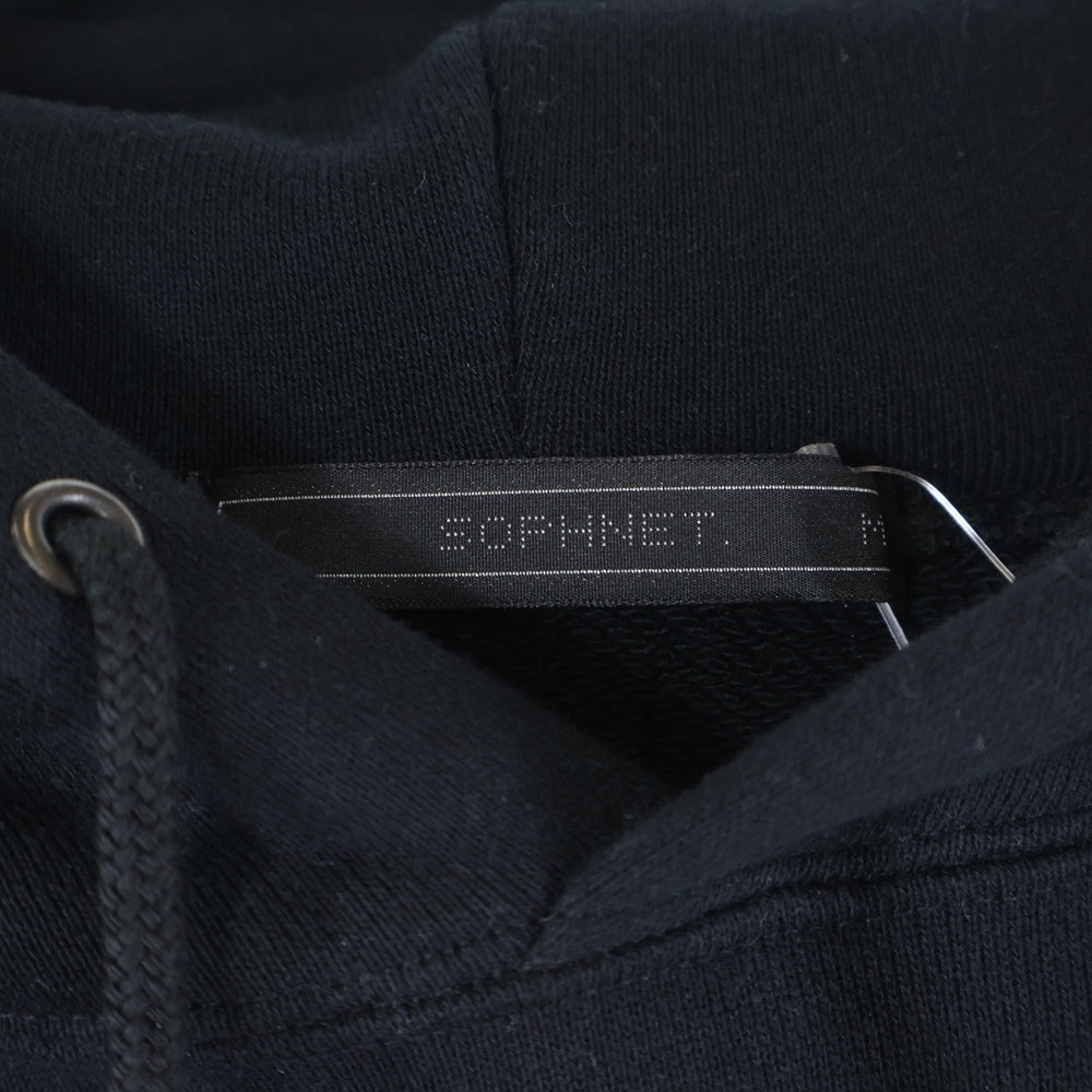 SOPHNET.(ソフネット) フードプリント プルオーバーパーカー ブラック S0PH-242055