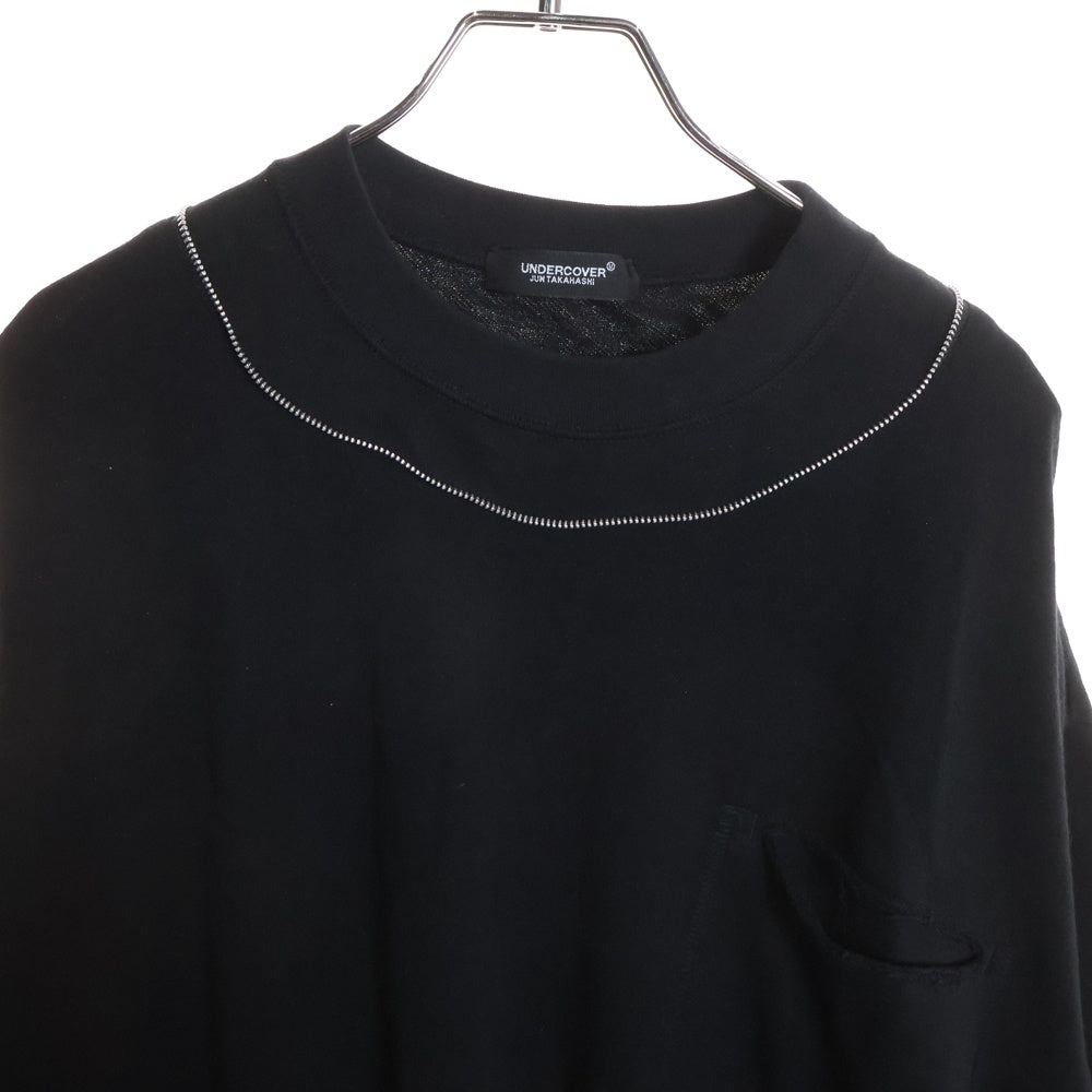 UNDERCOVER(アンダーカバー) 25SS ジップデザインクルーネック半袖Tシャツ カットソー ブラック UC1E4814