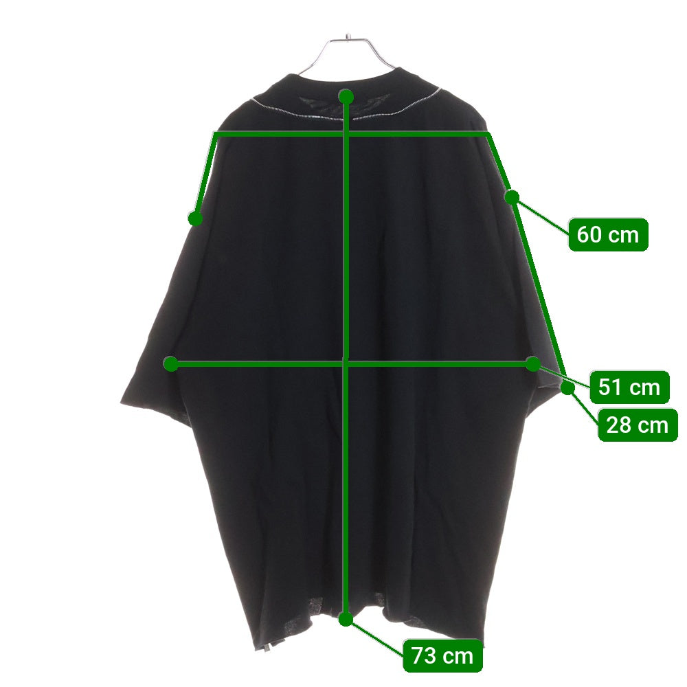 UNDERCOVER(アンダーカバー) 25SS ジップデザインクルーネック半袖Tシャツ カットソー ブラック UC1E4814