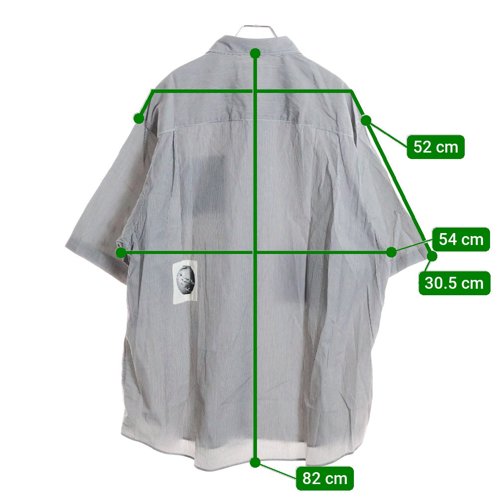 UNDERCOVER(アンダーカバー) 25SS ストライプランダムプリントパッチ半袖シャツ ブルー UP1E4407-2