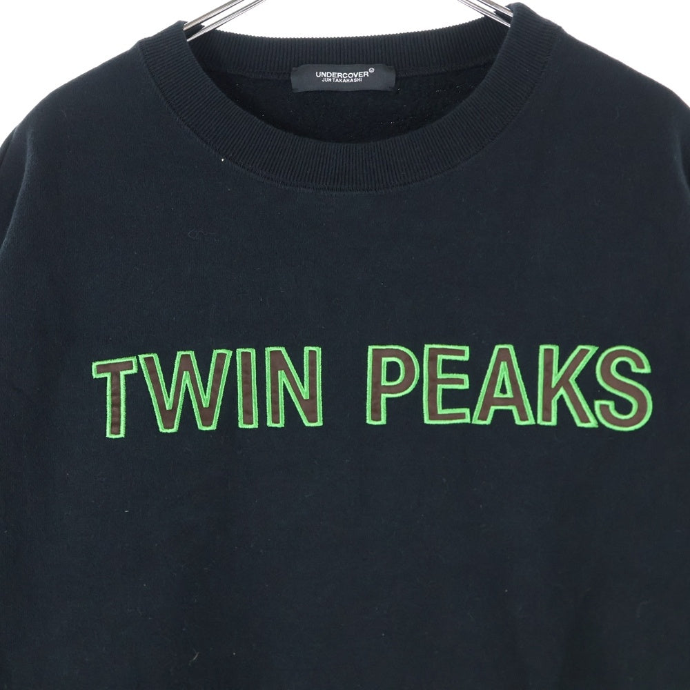 UNDERCOVER(アンダーカバー) 24AW ×TWINPEAKS ツインピークス 裏起毛 片ジップポケット クルーネック 長袖スウェット トレーナー ブラック UC2D4802-1