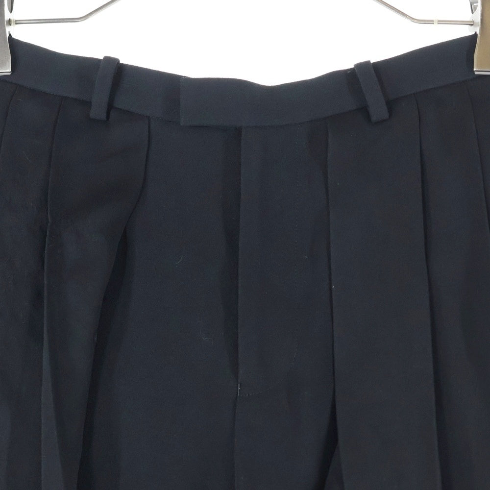 UNDERCOVER(アンダーカバー) 25AW ギャザースカートドッキングスラックパンツ ダメージ加工ストレートパンツ ブラック UP2E1506 レディース
