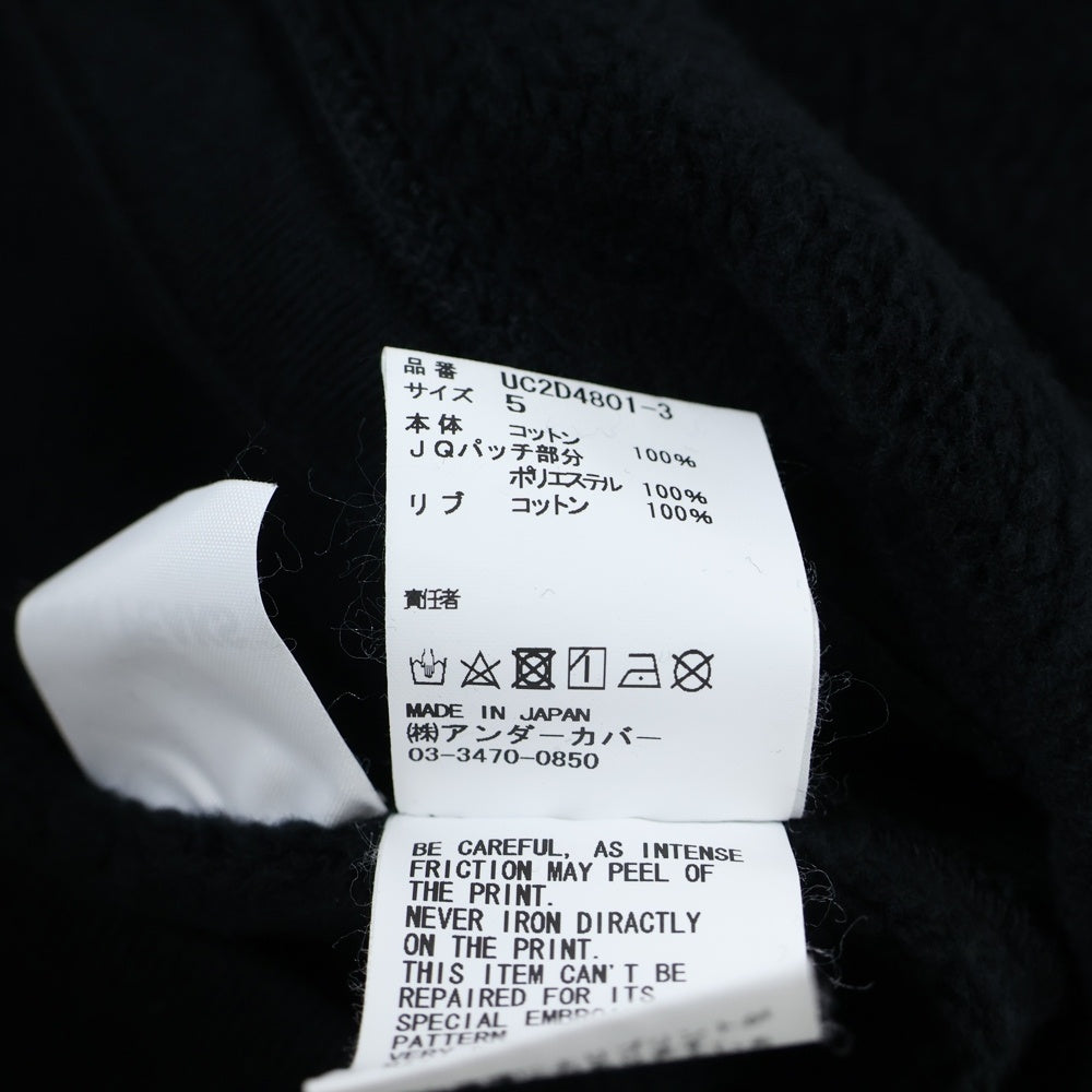 UNDERCOVER(アンダーカバー) 24AW グラフィックプリント サイドジップ プルオーバーパーカー フーディー ブラック UC2D4801-3