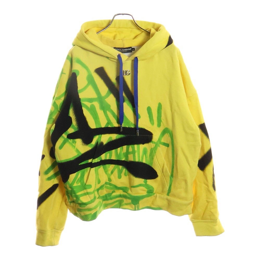 DOLCE & GABBANA(ドルチェアンドガッバーナ) スプレーグラフィック プルオーバーパーカー フーディー イエロー G9YW6Z
