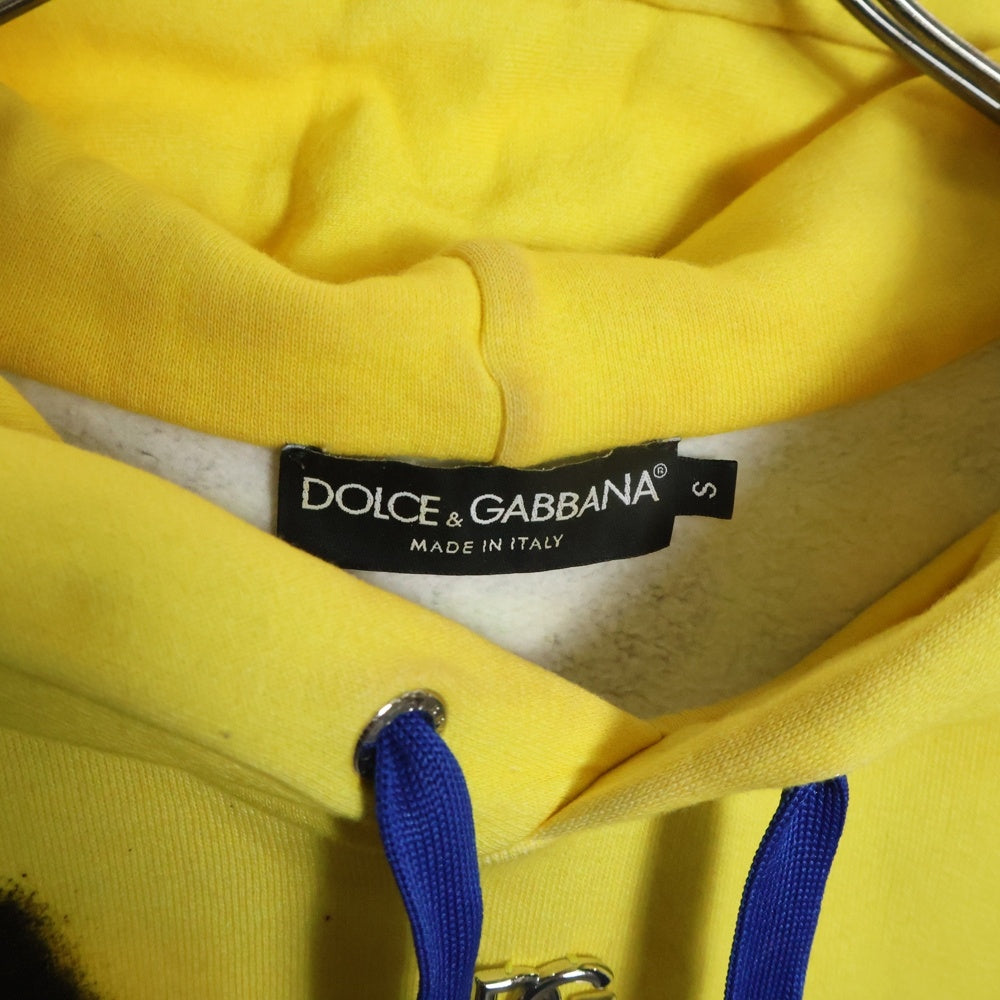 DOLCE & GABBANA(ドルチェアンドガッバーナ) スプレーグラフィック プルオーバーパーカー フーディー イエロー G9YW6Z