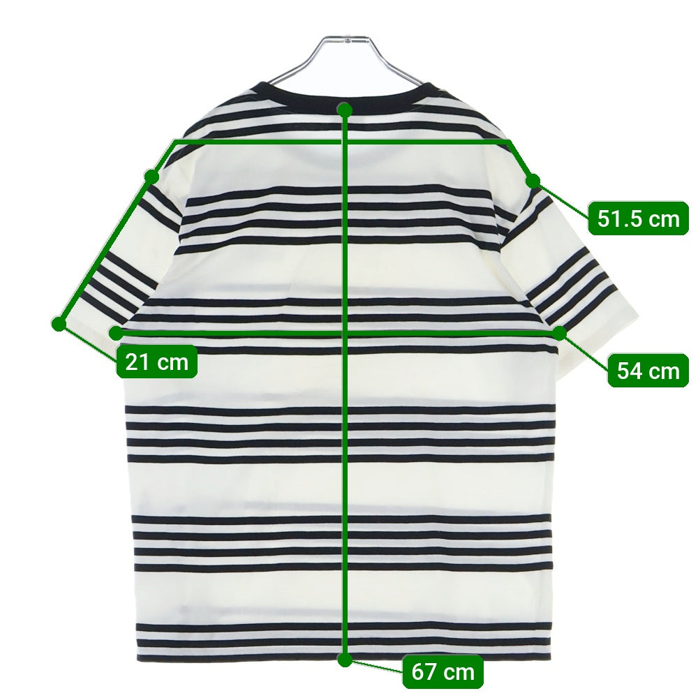 CELINE(セリーヌ) ルーズストライプ クルーネックTシャツ ホワイト/ブラック 2X85M8000M