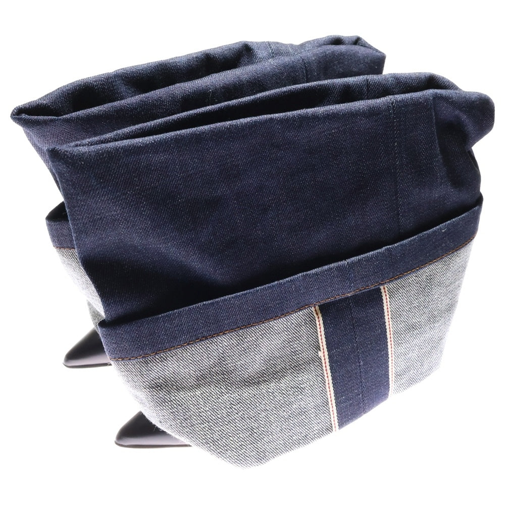 LOEWE(ロエベ) デニム フォールド ドッキングシューズ パンプス ブラック/インディゴ L815285X67 レディース