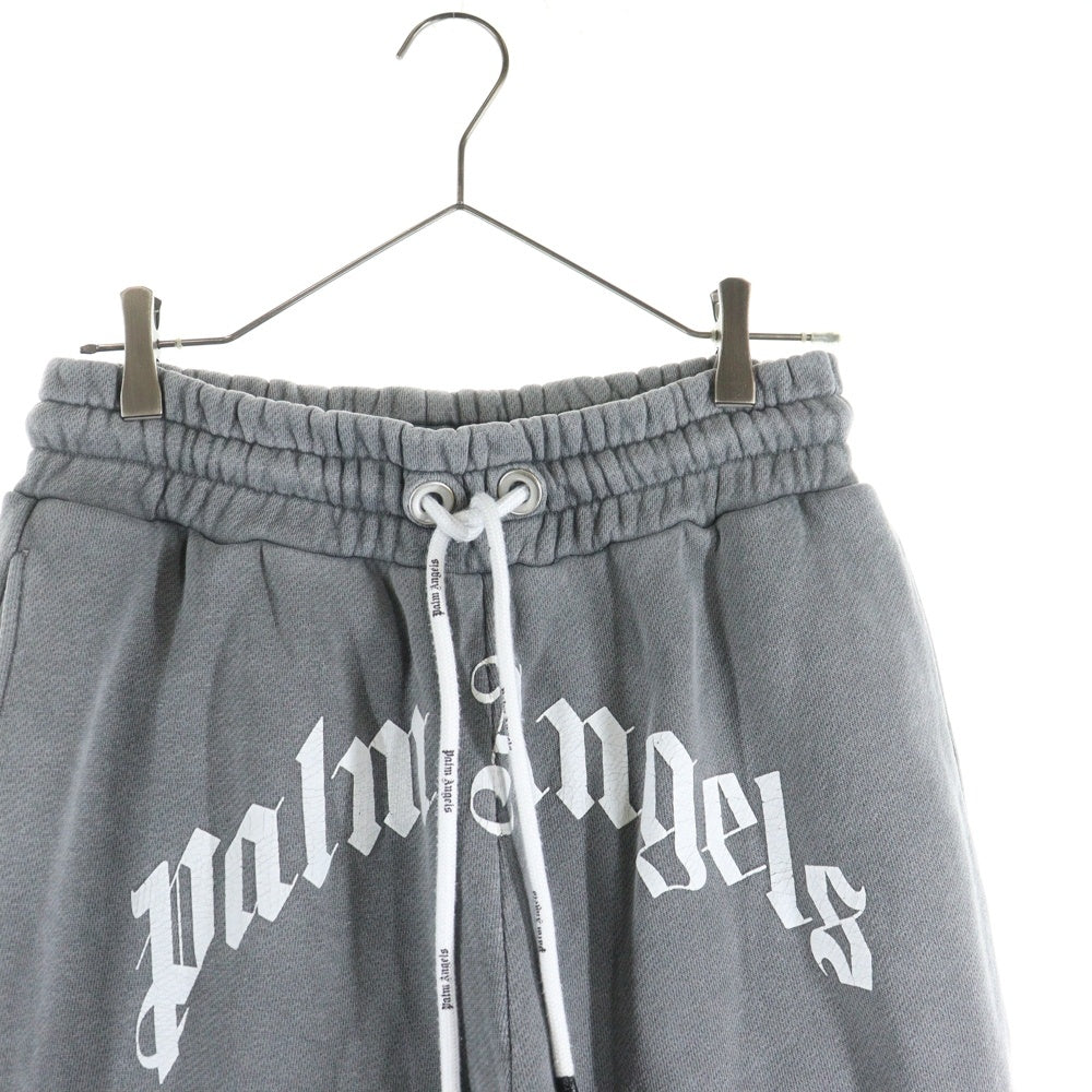 Palm Angels(パームエンジェルス) ロゴプリント イージドローコードスウェットパンツ グレー PMCH011C99FLE001