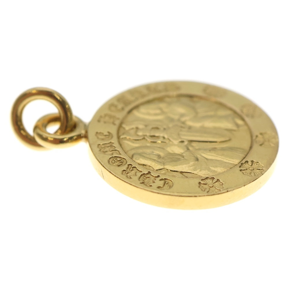 CHROME HEARTS(クロムハーツ) 22K CHRM ANGL MDL エンジェルメダルチャーム V2 ゴールドネックレストップ ゴールド
