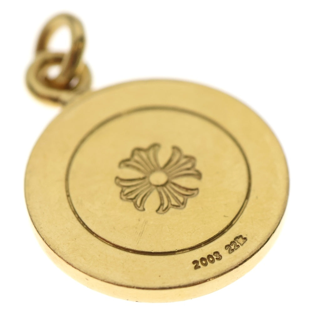 CHROME HEARTS(クロムハーツ) 22K CHRM ANGL MDL エンジェルメダルチャーム V2 ゴールドネックレストップ ゴールド