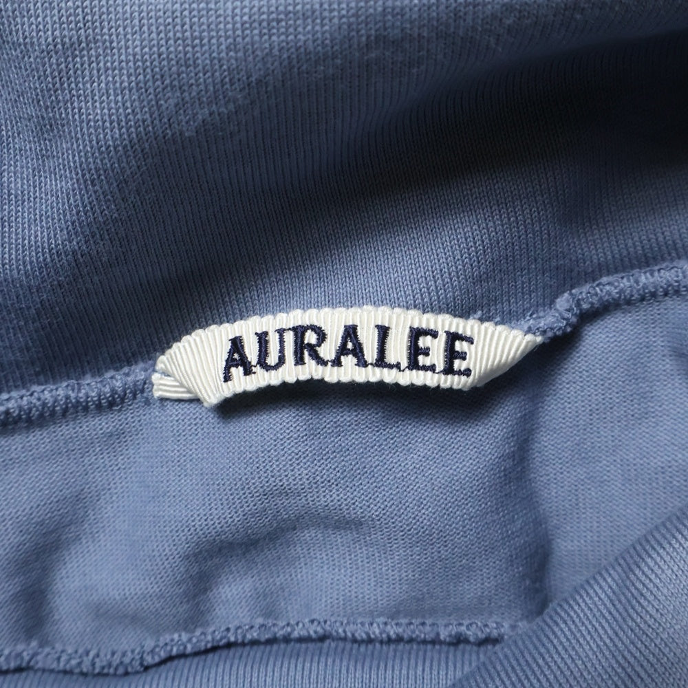 AURALEE(オーラリー) 24AW LUSTER PLAITING HI NECK L/S TEE プレーティング ハイネック ロングスリーブ長袖Tシャツ カットソー ブルー A00P03GT