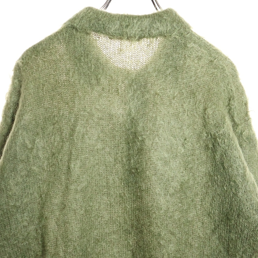 AURALEE(オーラリー) 25AW BRUSHED SUPER KID MOHAIR KNIT POLO ブラッシュドスーパーキッドモヘアニットポロ ニット カーキ A25AP01KM