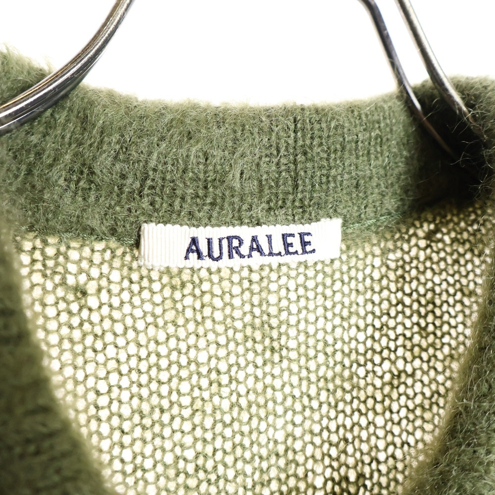 AURALEE(オーラリー) 25AW BRUSHED SUPER KID MOHAIR KNIT POLO ブラッシュドスーパーキッドモヘアニットポロ ニット カーキ A25AP01KM