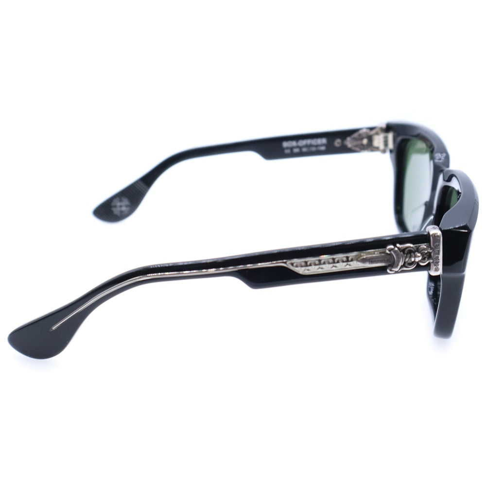 CHROME HEARTS(クロムハーツ) BOX-OFFICER ダガーテンプル装飾 デモレンズ ブラックフレーム サングラス アイウェア ブラック/シルバー