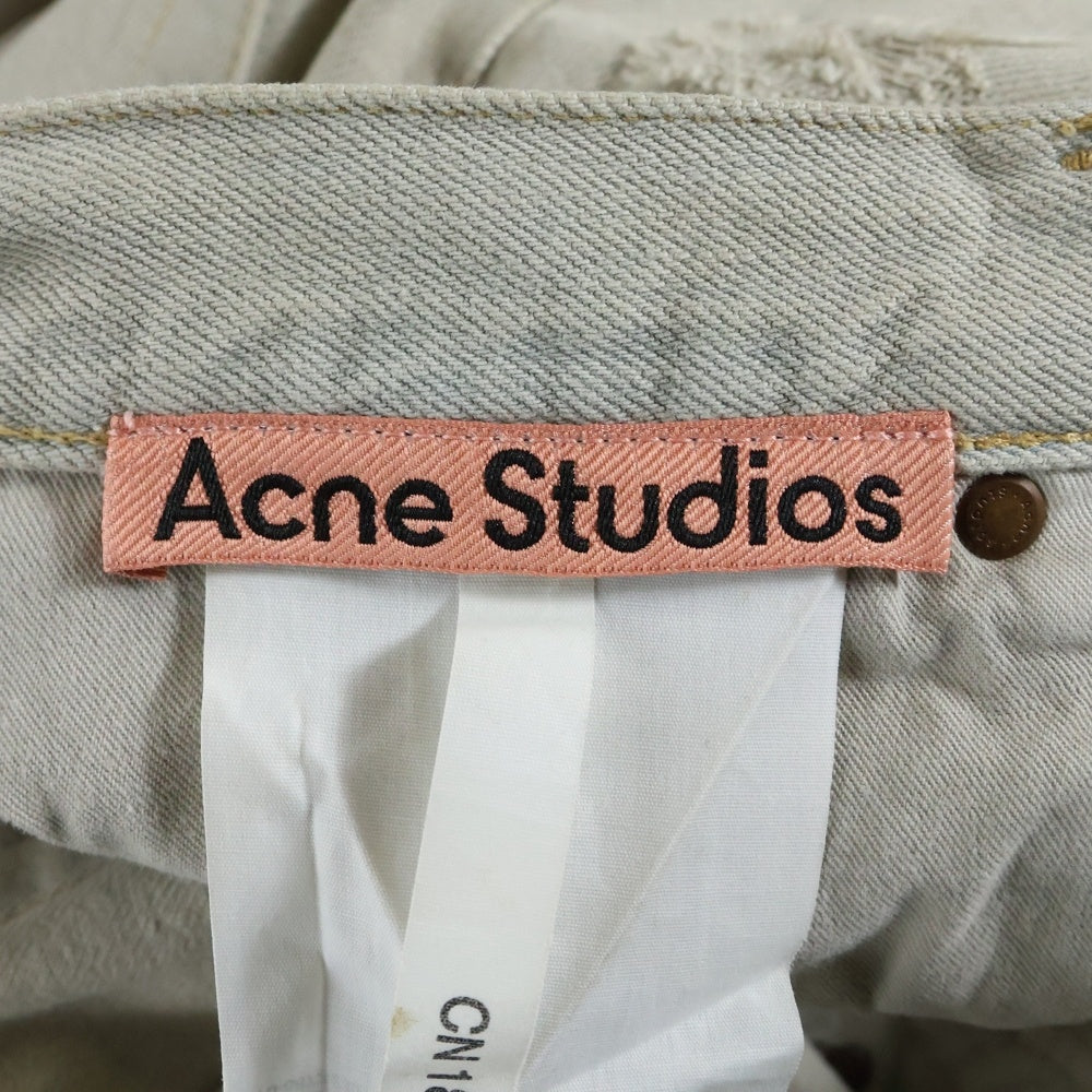 Acne Studios(アクネ ストゥディオズ) 2003 リラックスフィット クラッシュ加工デニムパンツ ストレートパンツ ベージュ B00326