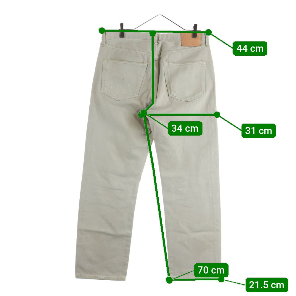 Acne Studios(アクネ ストゥディオズ) 2003 リラックスフィット クラッシュ加工デニムパンツ ストレートパンツ ベージュ B00326