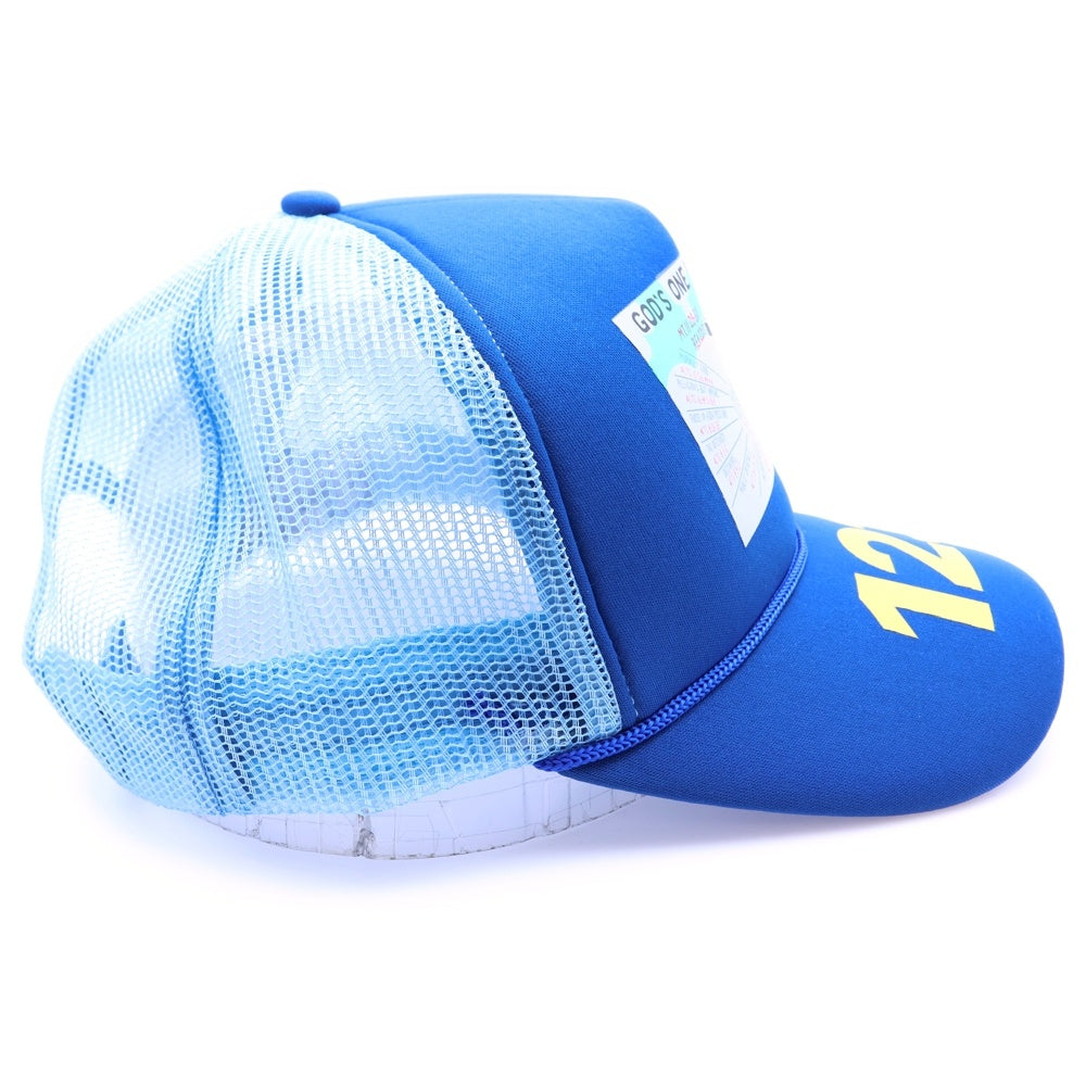 RRR123 RIVINGTON roi Rebis(リヴィントンロイレビス) ロゴプリント メッシュキャップ 帽子 ブルー