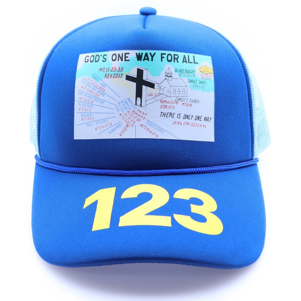 RRR123 RIVINGTON roi Rebis(リヴィントンロイレビス) ロゴプリント メッシュキャップ 帽子 ブルー