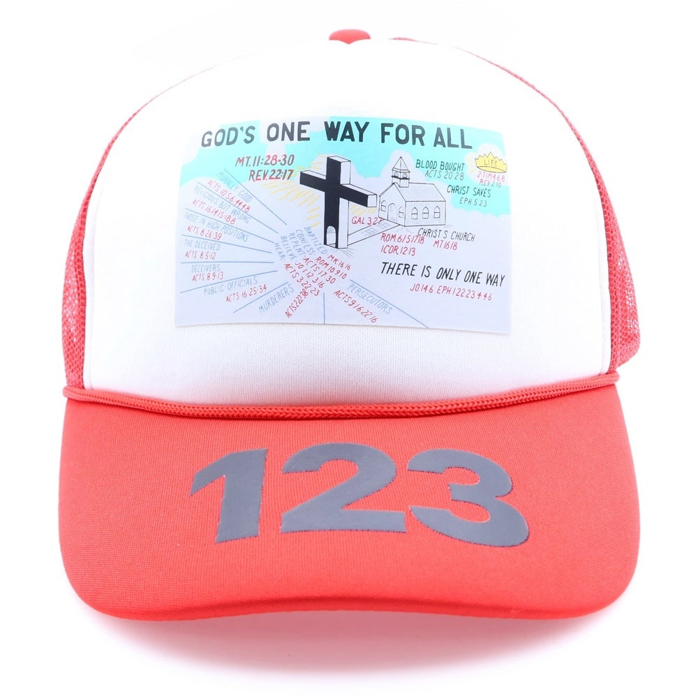 RRR123 RIVINGTON roi Rebis(リヴィントンロイレビス) ロゴプリント メッシュキャップ 帽子 レッド