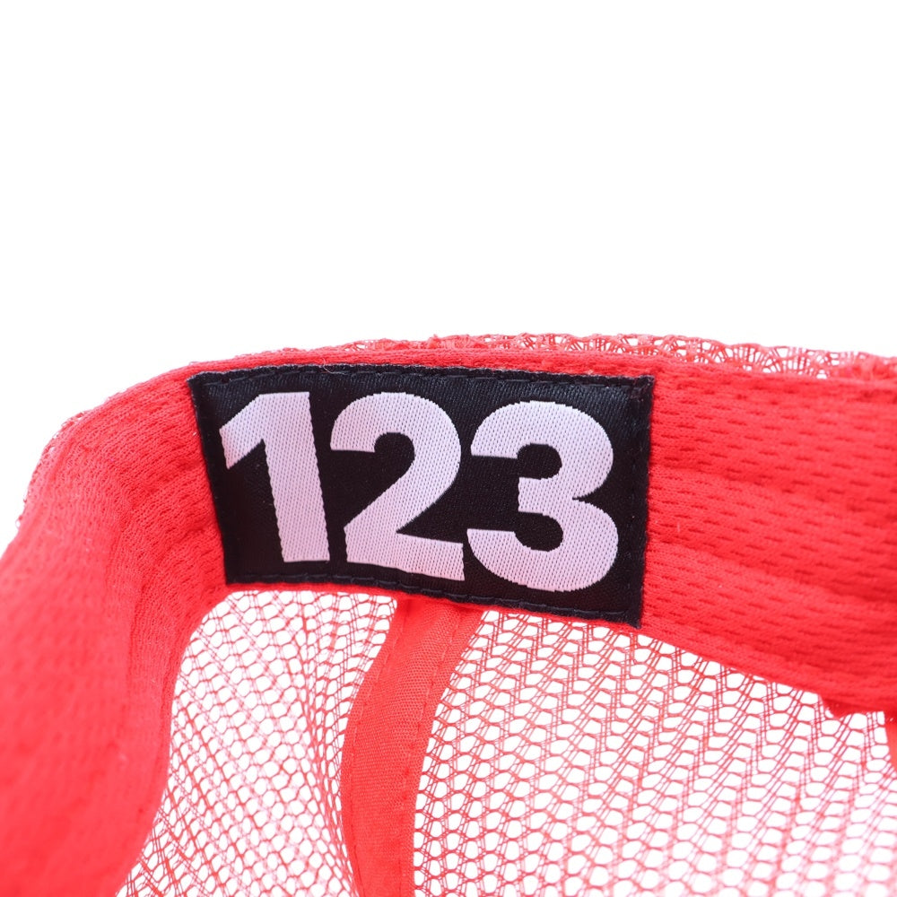 RRR123 RIVINGTON roi Rebis(リヴィントンロイレビス) ロゴプリント メッシュキャップ 帽子 レッド