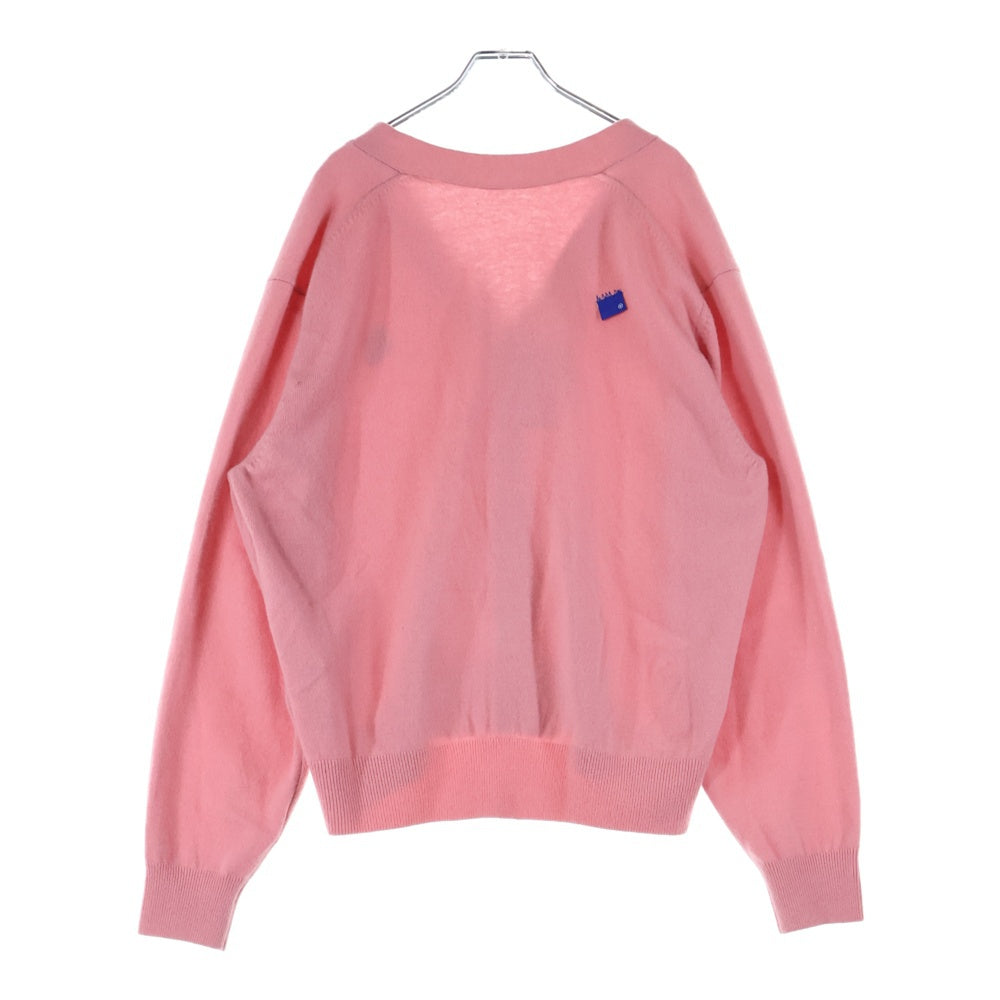 ADER ERROR(アーダーエラー) ロゴワッペン Vネックカーディガン ニット ピンク BO42FYKT0701PK