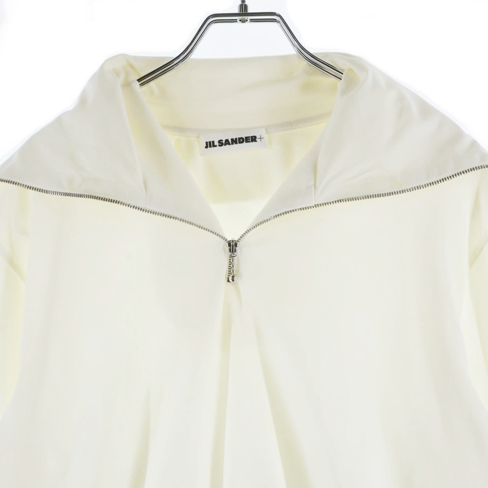 JIL SANDER +(ジルサンダープラス) ハーフジップコットン長袖スリーブTシャツ カットソー ホワイト KKPMIW0504
