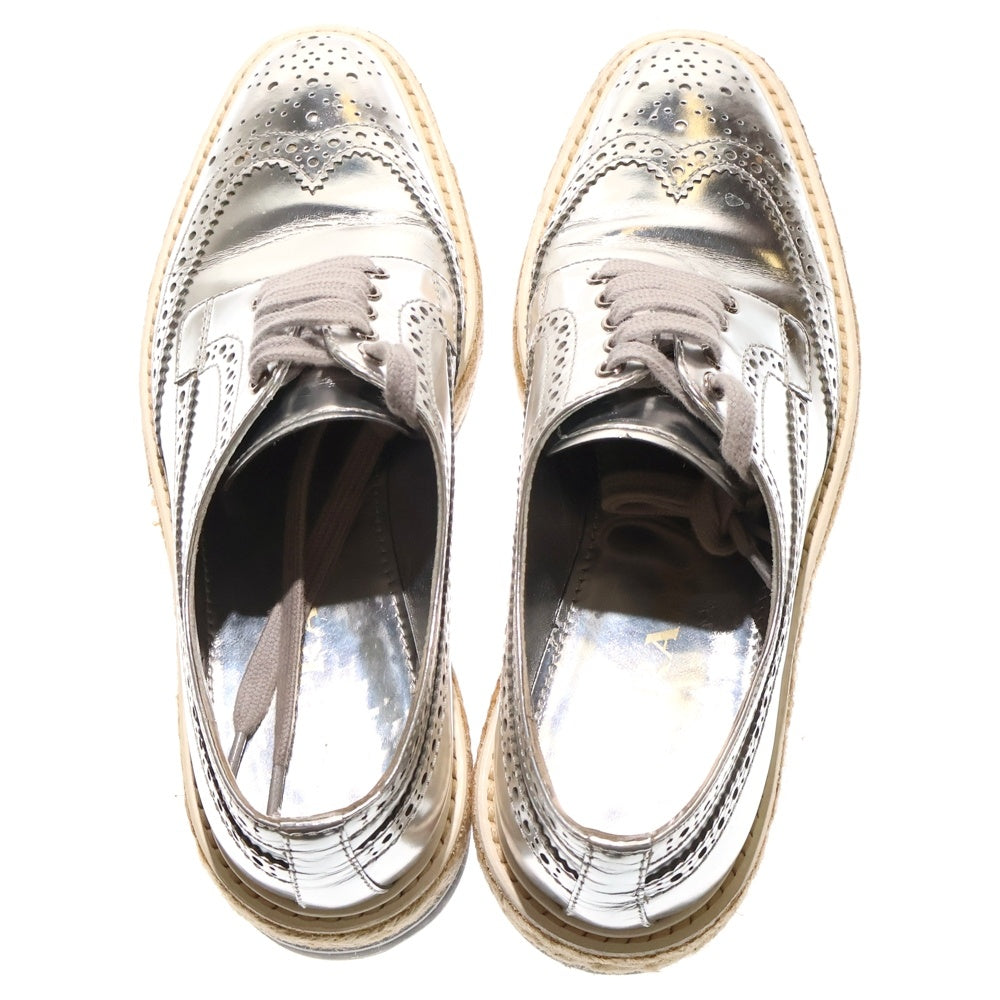 PRADA(プラダ) 厚底ローカットスニーカー ローファー シューズ シルバー レディース